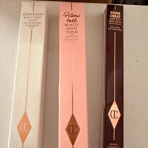 You get all Charlotte Tilbury Glowgasm and Pillow Talk Set with Brow Cheat